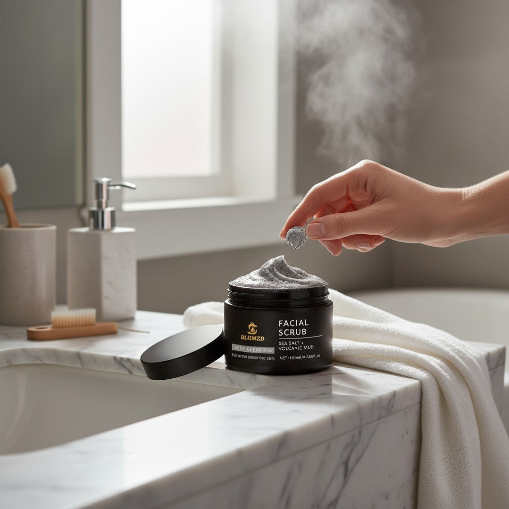 Sea Salt Facial Scrub with Aloe & Volcano Mud Extract