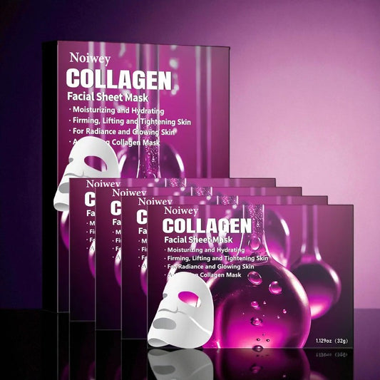 Deep Collagen & Hyaluronic Acid Facial Sheet Masks – 4pcs