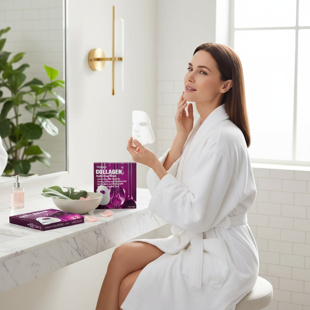 Deep Collagen & Hyaluronic Acid Facial Sheet Masks – 4pcs