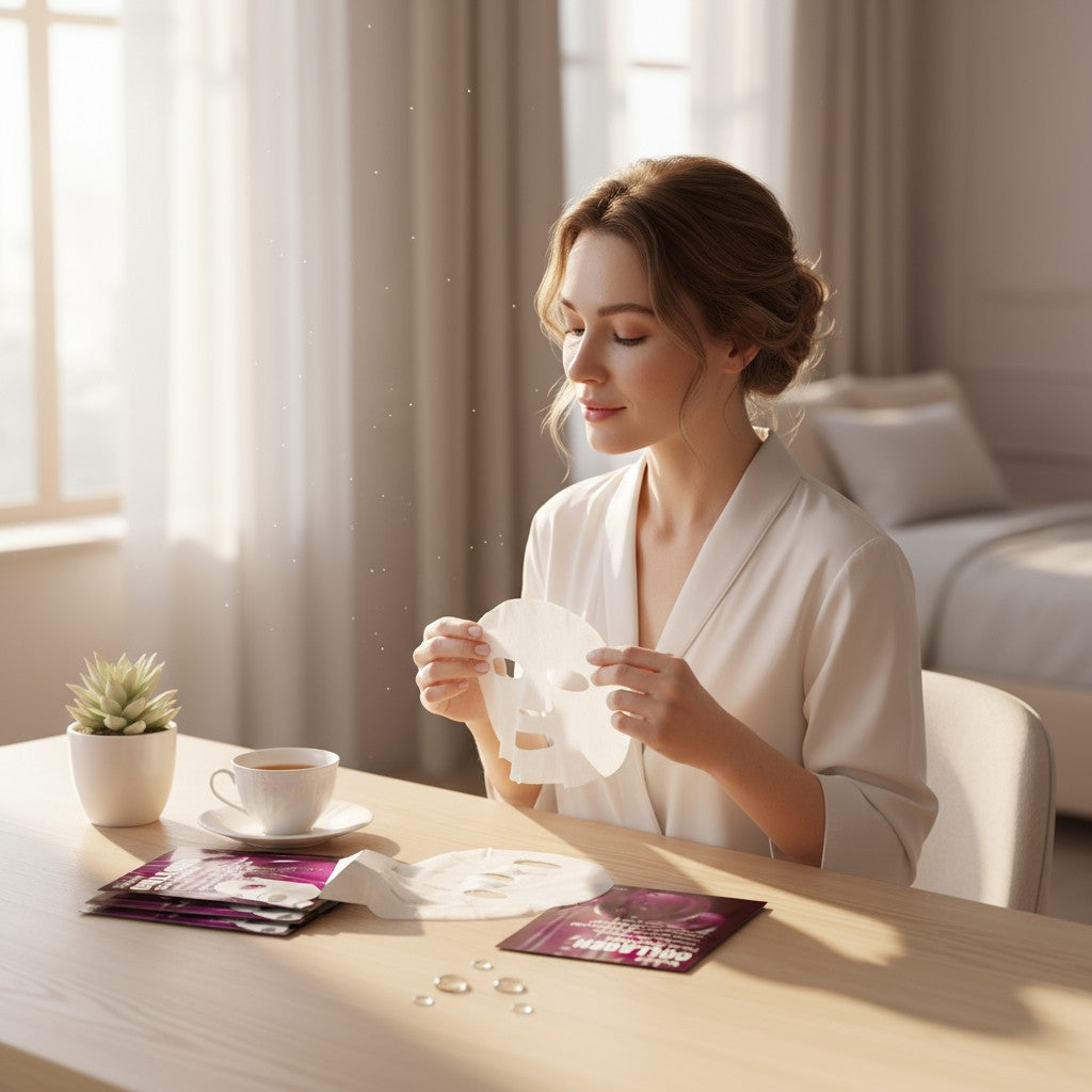 Deep Collagen & Hyaluronic Acid Facial Sheet Masks – 4pcs